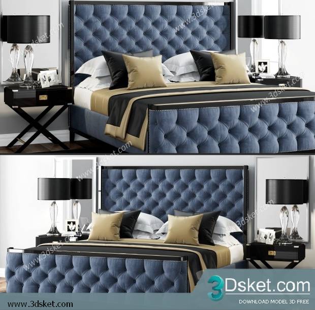 3D Model Bed Free Download Giường 439