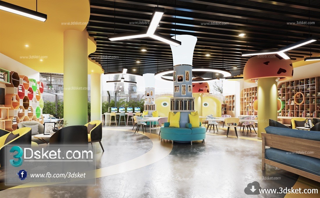 3D Interior Model Living room A001 Scene 3dsmax