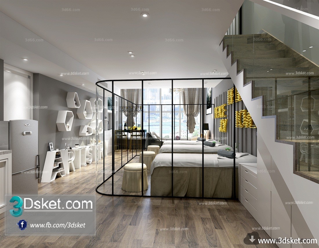 3D Interior Model Massage Room 003 Scene 3dsmax