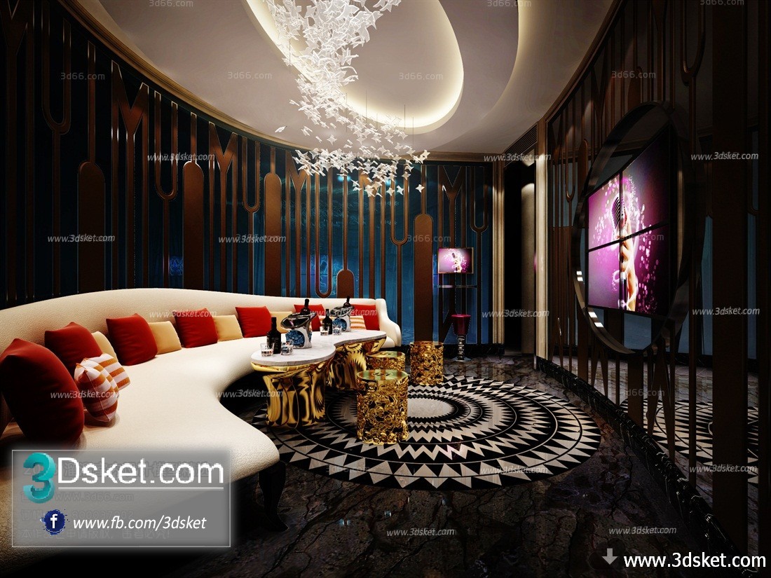 3D Interior Model KTV Room 004 Scene 3dsmax