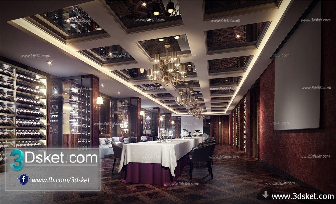 3D Interior Model Living room B001 Scene 3dsmax