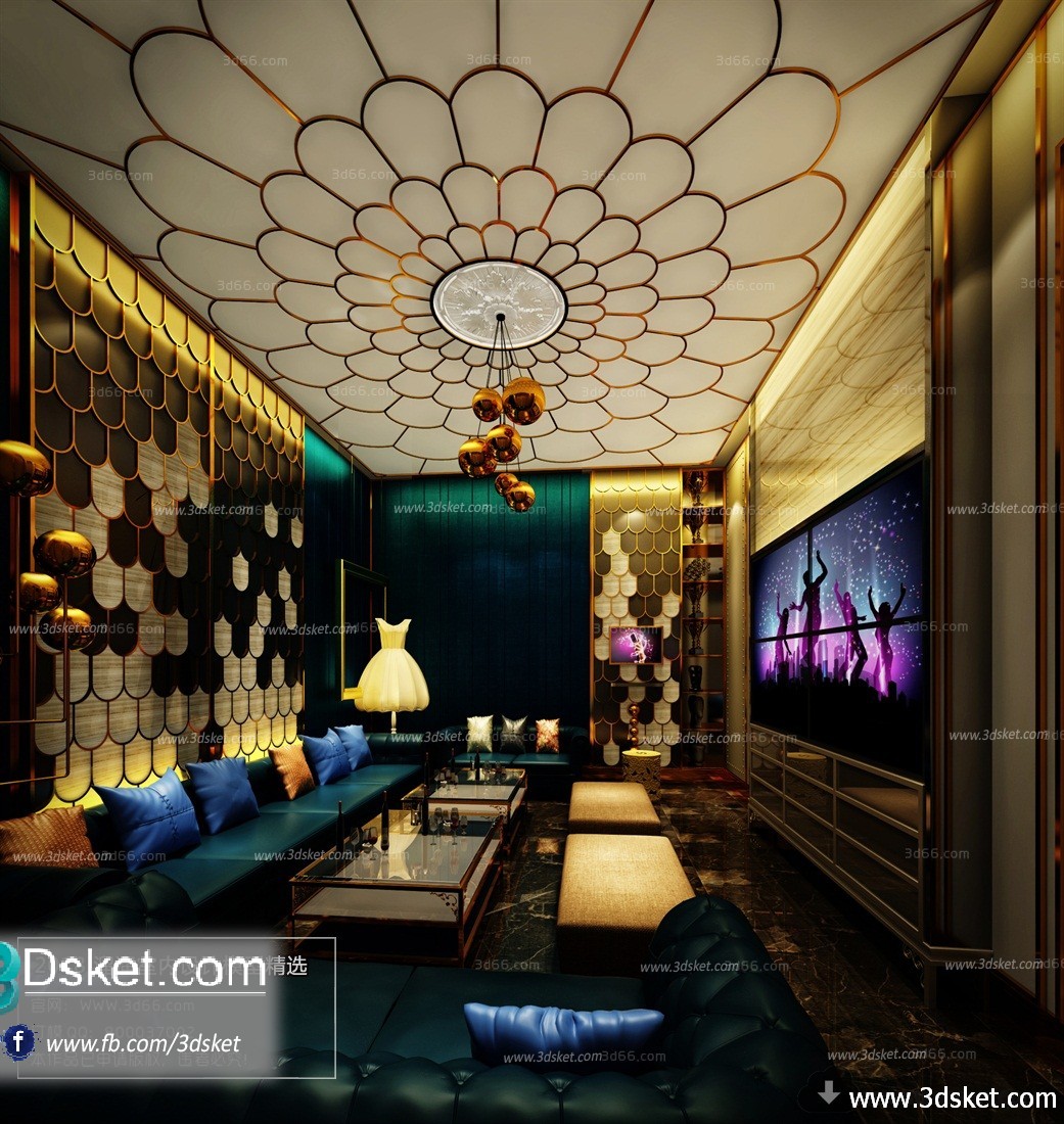 3D Interior Model KTV Room 005 Scene 3dsmax