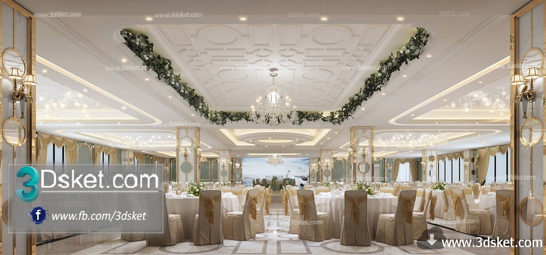 3D Interior Model Living room B002 Scene 3dsmax