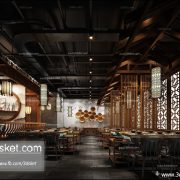 3D Interior Model Restaurant Coffee C002 Scene 3dsmax