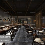 3D Interior Model Restaurant Coffee C003 Scene 3dsmax