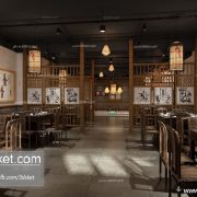 3D Interior Model Restaurant Coffee C006 Scene 3dsmax