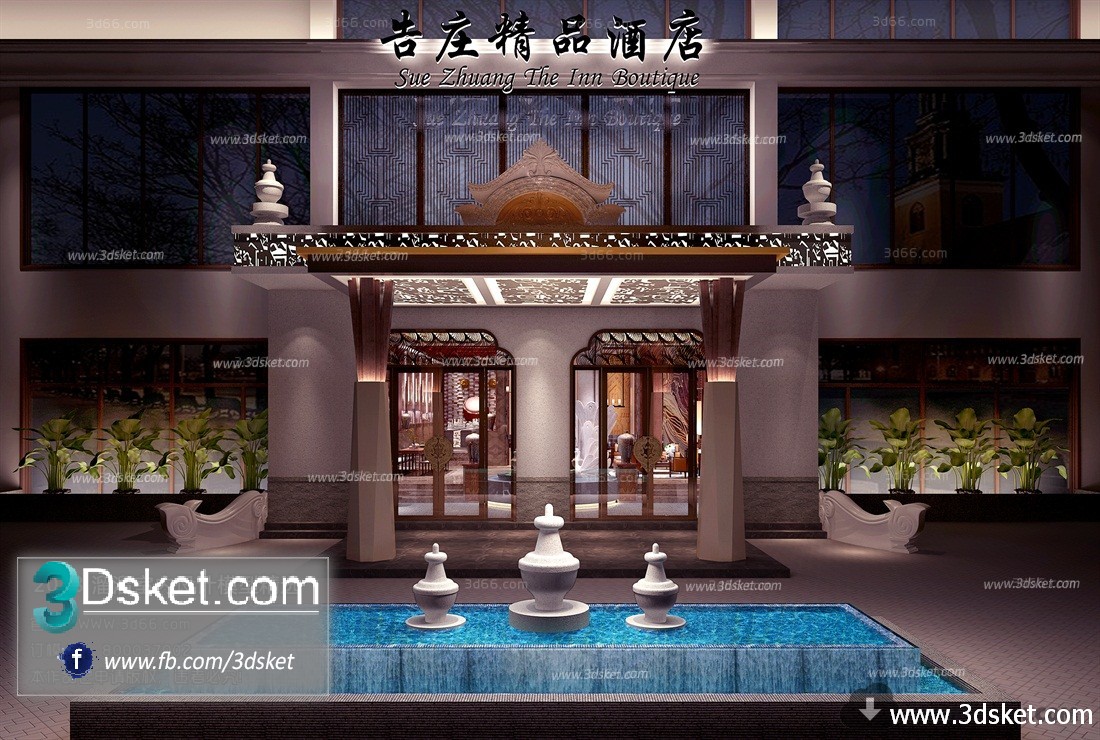 3D Interior Model Restaurant Coffee C012 Scene 3dsmax