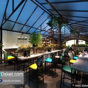 3D Interior Model Restaurant Coffee E001 Scene 3dsmax