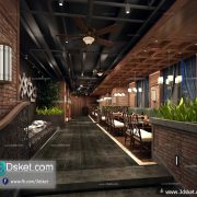 3D Interior Model Restaurant Coffee E002 Scene 3dsmax