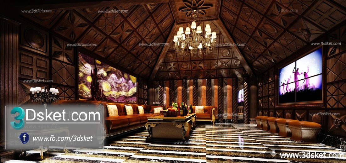 3D Interior Model KTV Room 012 Scene 3dsmax