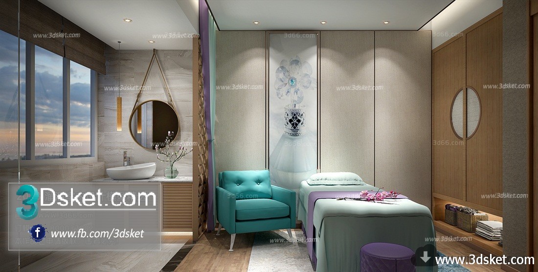 3D Interior Model Massage Room 019 Scene 3dsmax