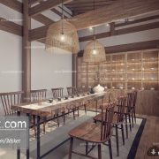 3D Interior Model Restaurant Coffee F009 Scene 3dsmax