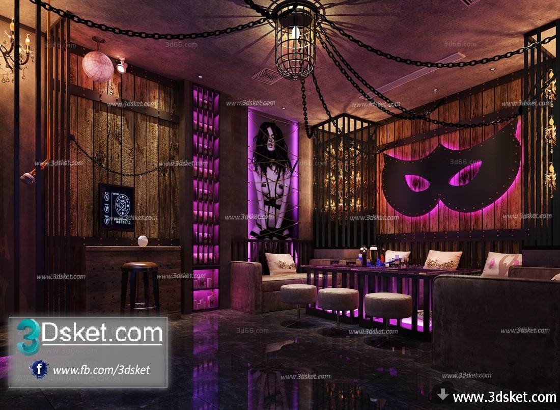 3D Interior Model KTV Room 025 Scene 3dsmax