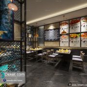 3D Interior Model Restaurant Coffee H009 Scene 3dsmax
