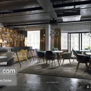 3D Interior Model Restaurant Coffee H010 Scene 3dsmax