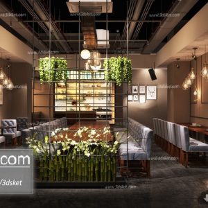 3D Interior Model Restaurant Coffee H015 Scene 3dsmax