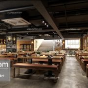 3D Interior Model Restaurant Coffee H017 Scene 3dsmax