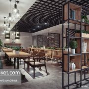 3D Interior Model Restaurant Coffee H021 Scene 3dsmax