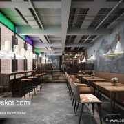 3D Interior Model Restaurant Coffee H025 Scene 3dsmax