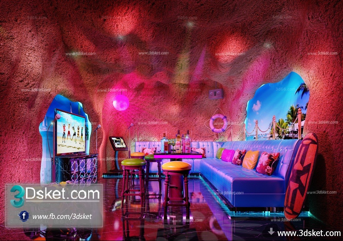 3D Interior Model KTV Room 028 Scene 3dsmax