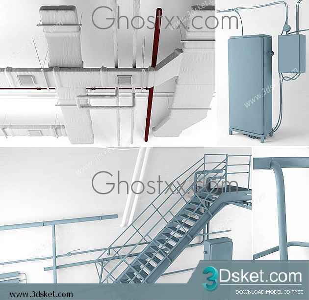 3D Model Staircase Free Download 001