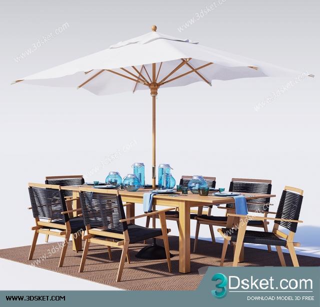 3D Model Table Chair Free Download 0336