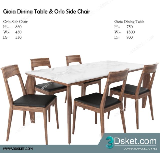 3D Model Table Chair Free Download 0339