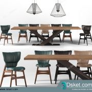 3D Model Table Chair Free Download 0341