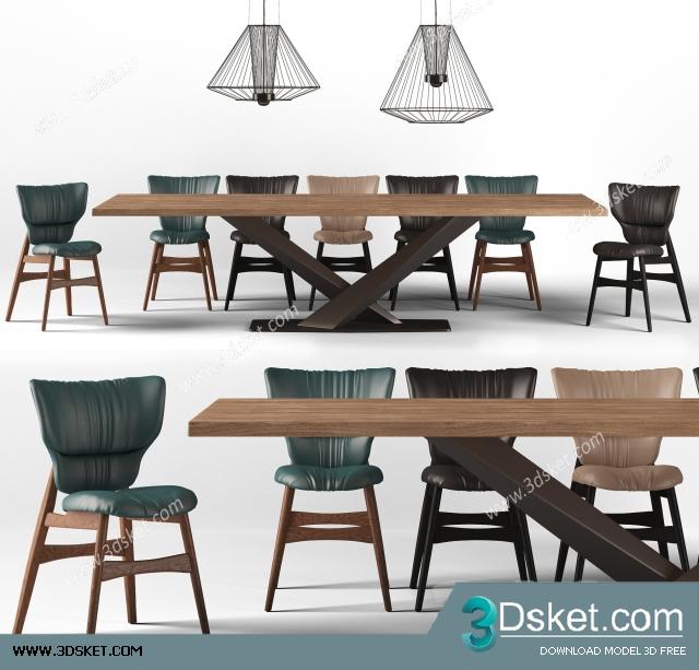 3D Model Table Chair Free Download 0341
