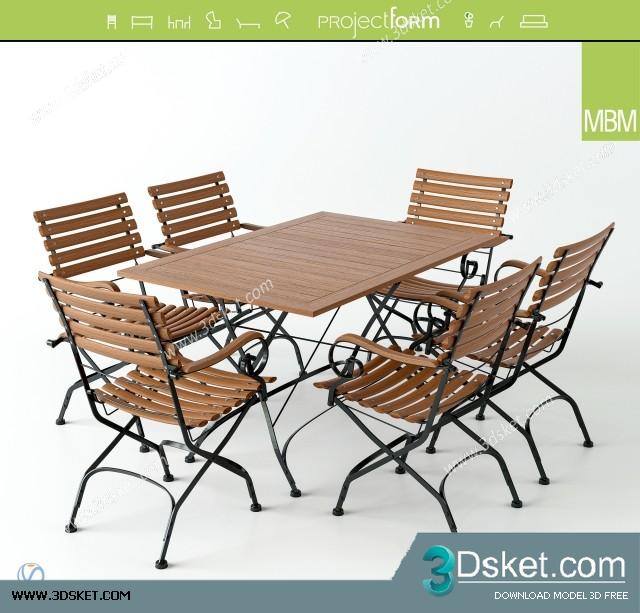 3D Model Table Chair Free Download 0344