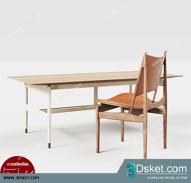 3D Model Table Chair Free Download 0350