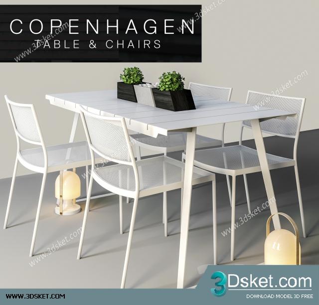 3D Model Table Chair Free Download 0353
