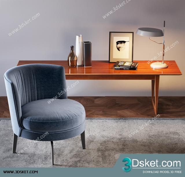 3D Model Table Chair Free Download 0355