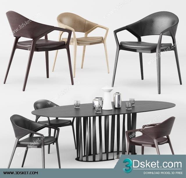 3D Model Table Chair Free Download 0362