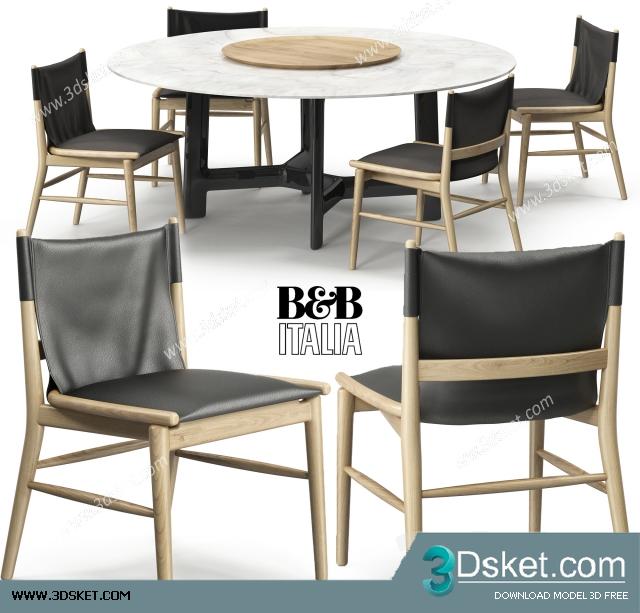3D Model Table Chair Free Download 0364