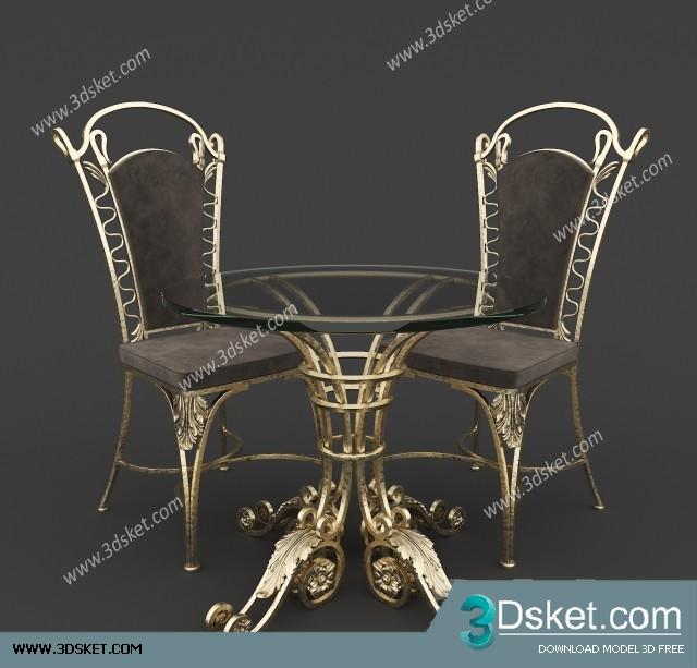 3D Model Table Chair Free Download 0367