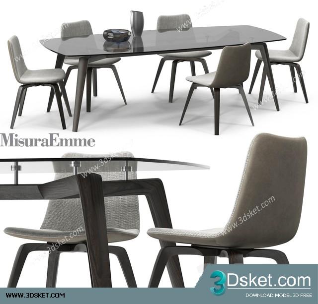3D Model Table Chair Free Download 0376