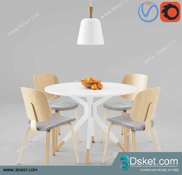 3D Model Table Chair Free Download 0383
