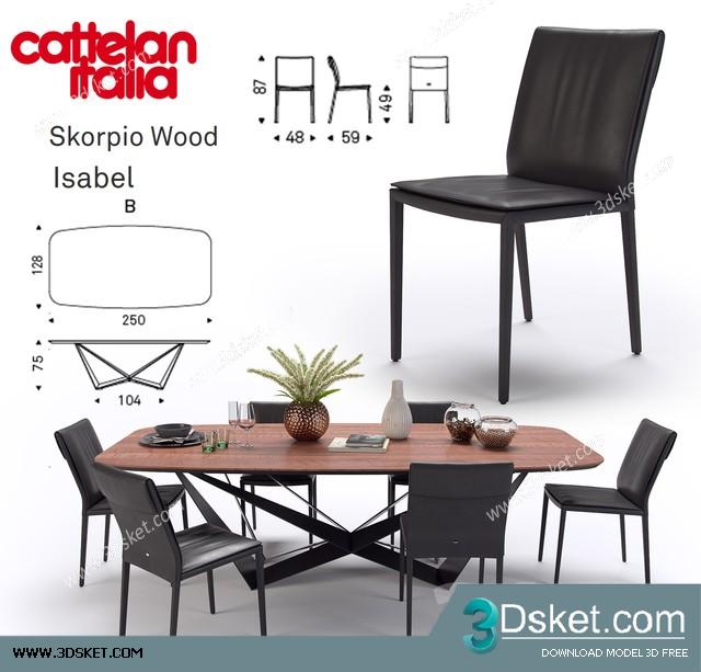 3D Model Table Chair Free Download 0384