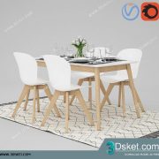 3D Model Table Chair Free Download 0387
