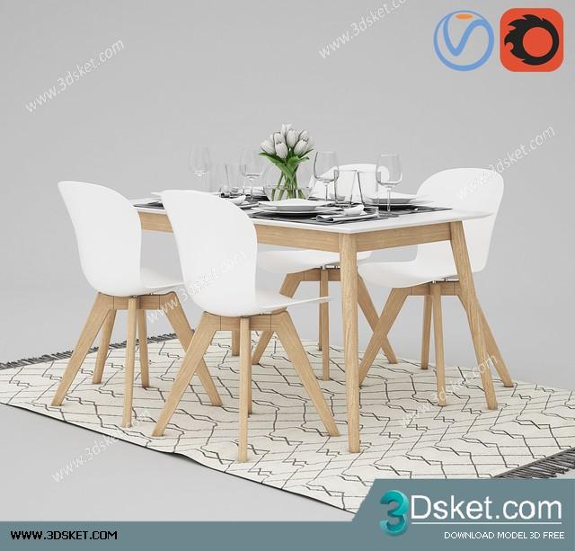 3D Model Table Chair Free Download 0387
