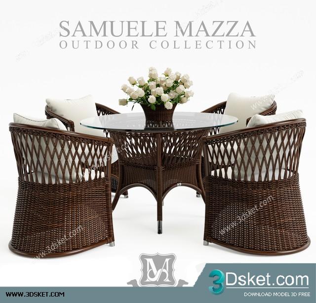3D Model Table Chair Free Download 0389