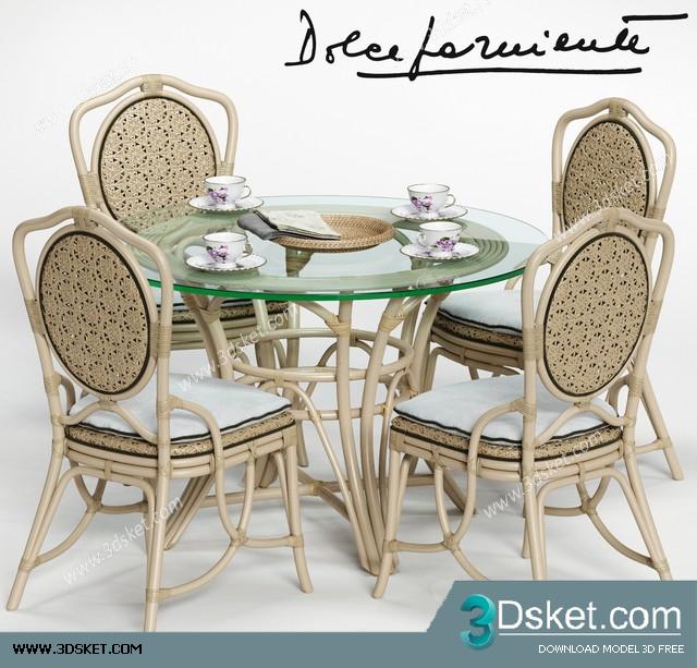 3D Model Table Chair Free Download 0398