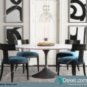 3D Model Table Chair Free Download 0401