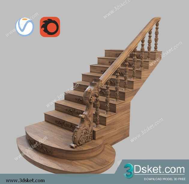 3D Model Staircase Free Download 030
