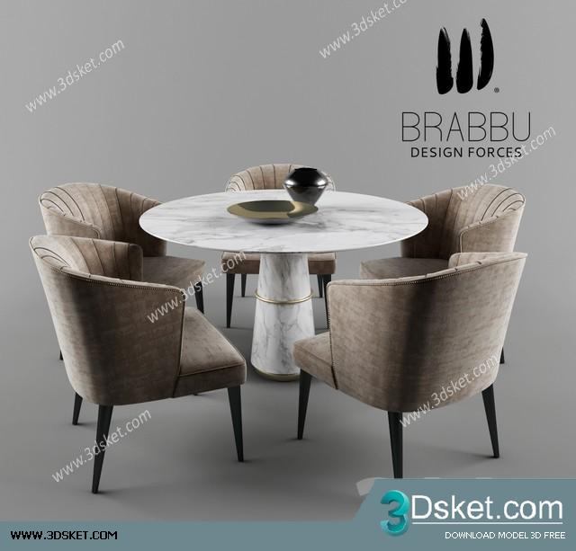 3D Model Table Chair Free Download 0407