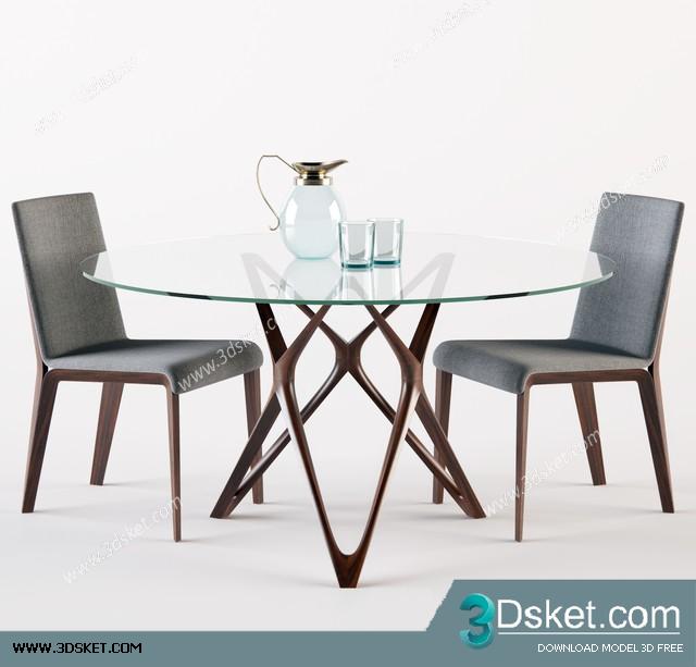 3D Model Table Chair Free Download 0410