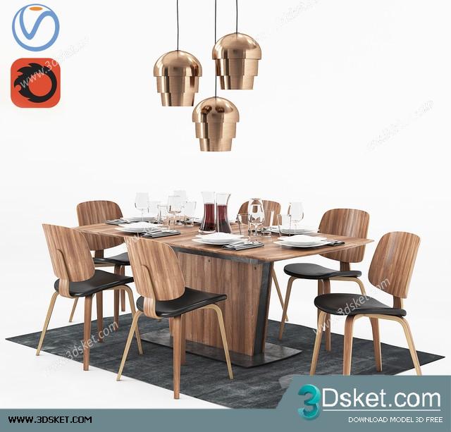 3D Model Table Chair Free Download 0414