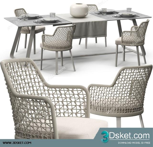 3D Model Table Chair Free Download 0429