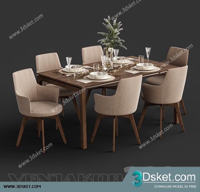 3D Model Table Chair Free Download 0431